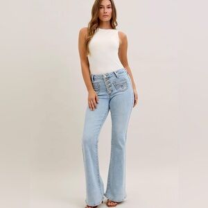 Judy Blue Mid Rise Flares